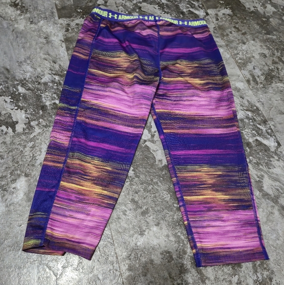 Under Armour Youth Multicolor Striped Leggings Girls Size XL - Picture 2 of 5